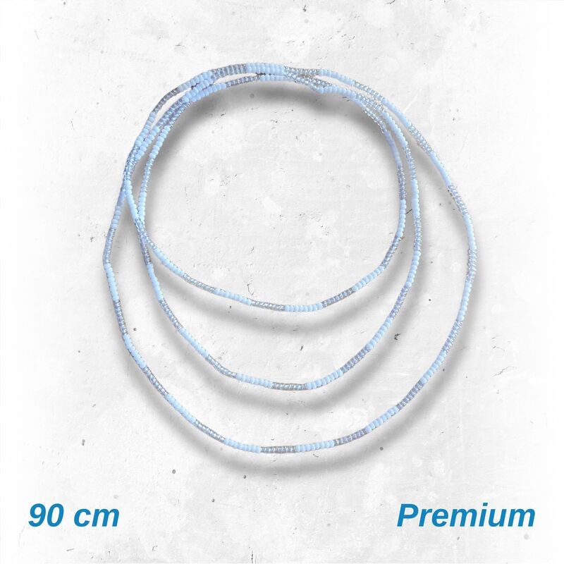 Collar Obatala 8 x 8 cuenta fina (Blanco-Cristal) (1V)