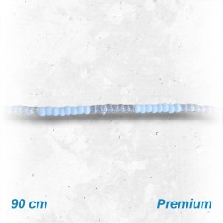 Collar Obatala 8 x 8 cuenta fina (Blanco-Cristal) (1V)