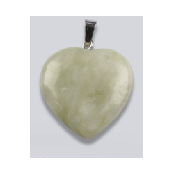Colgante Corazon Jade Verde 22 mm (Engarce Acero)