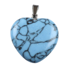 Colgante Corazon Turquenita 22 mm (Engarce Acero)