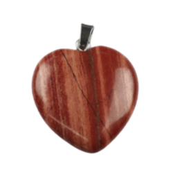 Colgante Corazon Jaspe Rojo 22 mm (Engarce Acero)