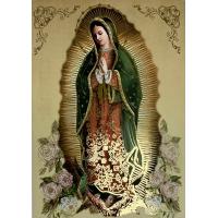 Estampa Virgen Guadalupe dorado 10 x 14 cm MX0723