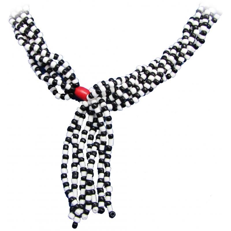 Sábana Desconocido alondra Collar Santeria Mazo Eleggua Eshu Afra (Simple) (Blanco-Negro) (140 a 160  cm)