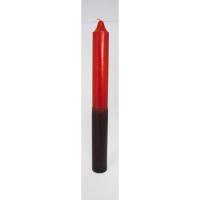 VELA Bujia Bi-Color Rojo-Negro 20 x 2 cm (P24)