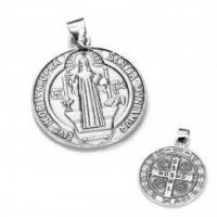 Amuleto Plata Medalla San Benito (Reverso Cruz 1.5 cm)