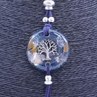 Collar Orgon Arbol de la Vida Azul con Abalorios (3,7 cm Ajustable) 