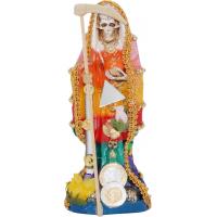 Imagen Santa Muerte Vestida 20 cm. (7 Colores) (c/ Amuleto Base) - Resina
